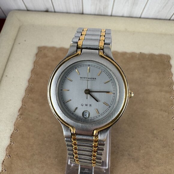 Fabulous Vintage Swiss Made Wittnauer Gold and Stainless Steel Dress Watch - Picture 4 of 10